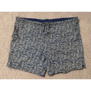 Peter Millar Swim Trunks Mens XL‎ Leaves Geometric Print Lined Pockets